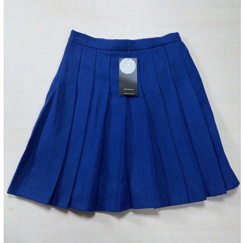 Reserved Girls Blue Pleated Wool Blend Skirt Size 122cm 6-7 Years New With Tags
